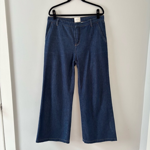 Reformation Elio Low Rise Denim Trouser Jeans Rigid Pant Wide Relaxed Leg - Picture 2 of 6